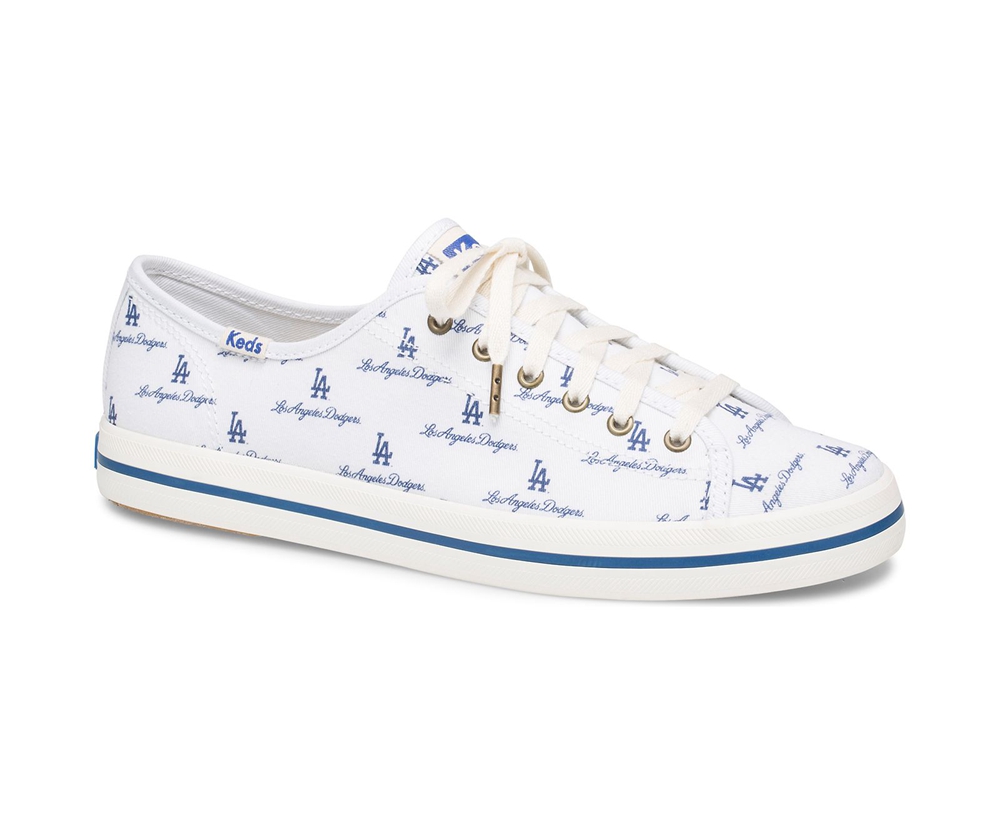 Basket Keds Femme Blanche/Bleu - Kickstart Mlb® - 980-TOPLFN